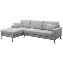 Canapé 2 Pl+méridienne Gauche Stockolm Polyester Gris Clair