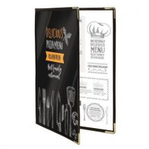 Protège Menus En Plastique Et Métal A4