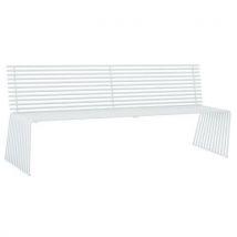 Banc Plat Avec Dossier En Acier Inoxydable - Blanc