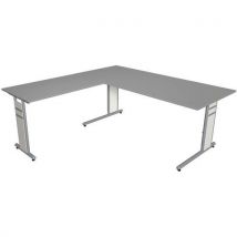 Bureau Droit 180 Cm Graphite Avec Retour 100 Cm Form 4