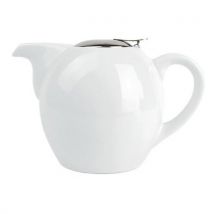 Théière Avec Filtre En Porcelaine 35cl Blanc-camelia