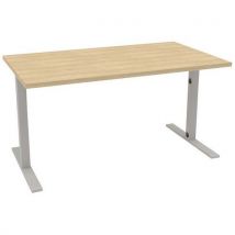 Bureau L.140xp.80cm Idea Pied Tube Chêne/aluminium