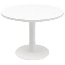 Table De Réunion Ronde 100cm Pied Tulipe Blanc/blanc
