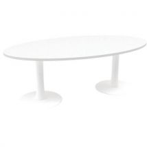 Table De Réunion Oblong 200cm Pied Tulipe Blanc/blanc