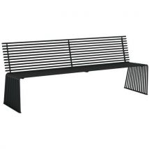 Banc Plat Avec Dossier En Acier Inoxydable - Noir