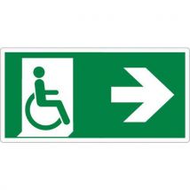 Panneau Sortie De Secours Droite 40x20 Cm - Adhésif