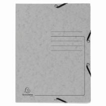 Chemises À Élastique 3 Rabats Carte Lustrée - A4-gris
