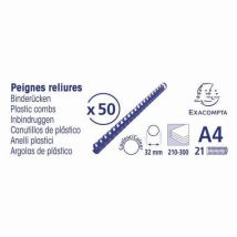 Boite 50 Reliures Spirales Plastique 32mm-blanc
