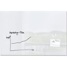 Sigel - Tableau magnétique en verre XL Blanc - 150x100cm - Fixation murale - Idéal pour bureau