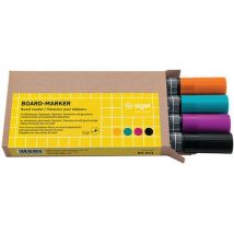 Marqueurs Pour Tableaux - Noir/turquoise/magenta/orange - 4pce - Sigel