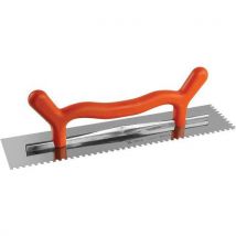 Platoir Denté Manche Plastique 2 Mains Lame Inox - 8x8cm