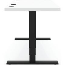 Bureau Premium Réglable Elements Solid 1600 - Blanc - Argent