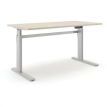 Bureau Réglable Aluforce Pro 150 M - 160x80cm - Argent Chêne