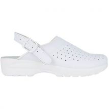 Sabot De Travail En Cuir Perforé Blanc Pointure 36