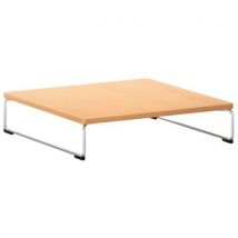 Table Basse Loggia Pied Arche Chromé Plateau Chêne 80x80 Cm