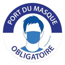 Pictogramme Port Du Masque Obligatoire Bleu/blanc 200 Mm