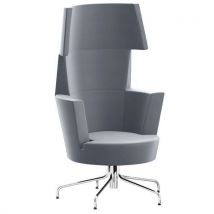 Fauteuil Pivotant Haut Dossier Loggia Tissu M1 Gris