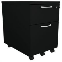 Caisson Mobile Bois 2 Tiroirs Noir