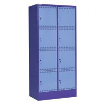 Armoire 8 Casiers Électriques Bleu Foncé/ Bleu Clair
