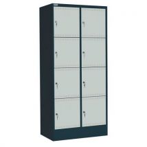 Thurmetall - Armoire à casiers électriques 8 cases - Gris foncé/Gris clair - Acier - 1790x810x582mm - Livré monté