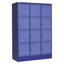 Armoire 12 Casiers Électriques Bleu Foncé/ Bleu Clair