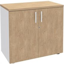 Armoire Basse 72x80 1 Tab. Bois Blanc/chêne Clair
