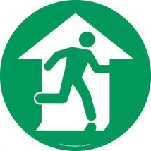 Autocollant Rond Pour Sol - Sortie De Secours