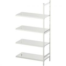 Hupfer - Kit d'extension rayonnage médical inox Norme 5 - H 1800 x P 500 x L 1200 mm - 4 niveaux - 150 kg/tablette - Éco-responsable