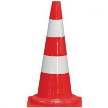 Taliaplast - Cônes de signalisation PVC anti-UV C2 - 50 cm Rouge/Blanc - Sécurité et Visibilité