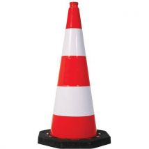 Taliaplast - Cônes de signalisation plastique fluo - 75cm - Rouge/blanc - Stabilité et visibilité