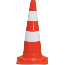 Taliaplast - Cônes de signalisation plastique fluo - 50cm - Rouge/blanc - 1.1kg - Stabilité et visibilité