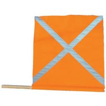 Fanion Fluo Avec Bandes Rétroréfléchissantes - Orange