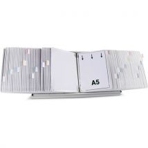 Pupitre D'affichage Métal Tarifold - A5 - 60 Poches - Blanc