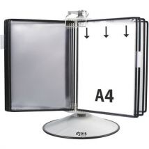 Support De Présentation Rotatif Métal A4 - 50 Poches - Noir