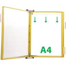 Support Mural Magnétique Tarifold - A4 - 5 Poches - Jaune