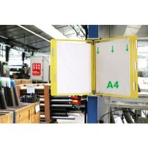 Support Mural Magnétique Tarifold - A4 - 10 Poches - Jaune