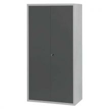 Armoire Penderie-rangement L900 Corps Gris Clair Portes Anthracite