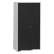Armoire Ménage L900 Corps Gris Clair Portes Anthracite 7016