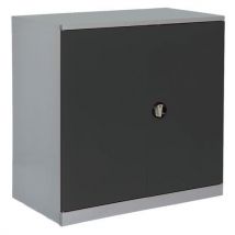 Armoire basse 2 portes battantes - Gris clair/Anthracite 7016 - Anjou Tolerie