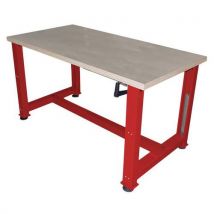 Etabli À Manivelle Multiplis 1500 X 750 X Ht 740/1040 Cm Rouge 3002