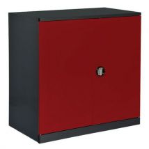 Armoire Basse 1250 X 500 X Ht 1000 Anthracite/ Rouge 3002