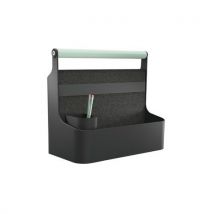 Manade - Caisson nomade Youme - Feutre Noir/Poignée Verte - 34x18x30.2cm - Éco-responsable