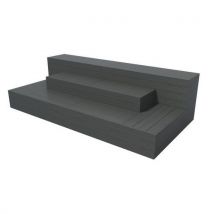 Espace Urbain - Pack Assise Modulable Cube 9 Modules Gris - Plastique Recyclé - Éco-responsable - 360cm