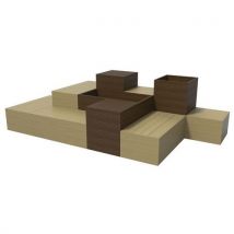 Pack Assise Modulable Cube 10 Modules - Marron Et Sable