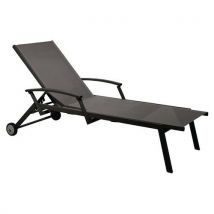 Bain De Soleil Lit Florence Avec Accoudoirs Alu/tpep Graphite/gris