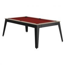 Billard Steel Cadre Oslo Tapis Rouge Pieds Gris