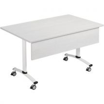 Table Pliante Axe Stratifiée+vdf 160x68 Cm Gris/blanc