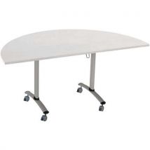 Table Pliante Axe Stratifiée Demi-lune 160x80 Cm Gris/alu