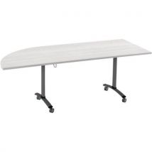 Table Axe Stratifiée Angle Intégré Gauche 205x80 Cm Gris/anthracite
