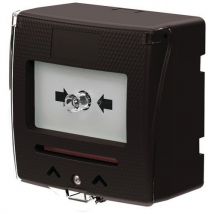Déclencheur Manuel Noir 1 Contact NO/NF - Capot Protection - 90x45x90mm - Protection Incendie